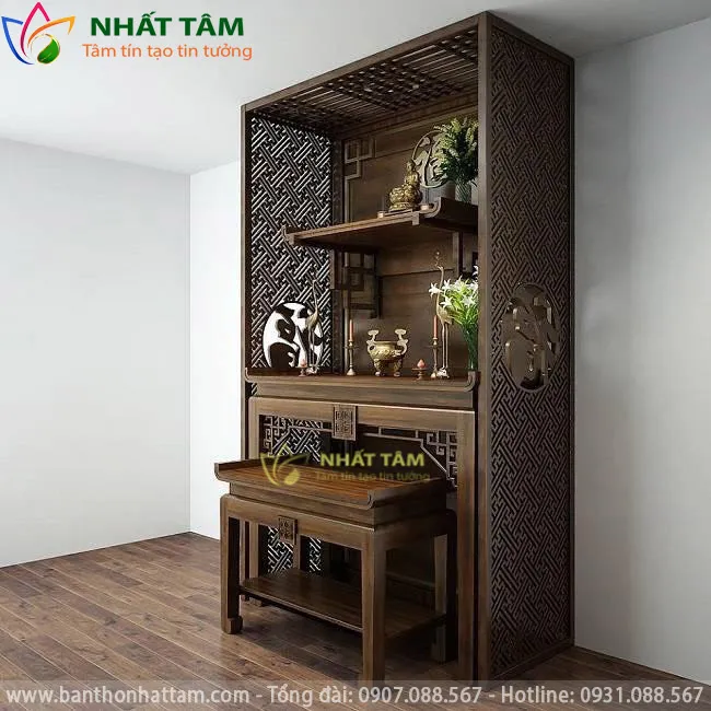 Mẫu bàn thờ đứng chung cư hiện đại đẹp