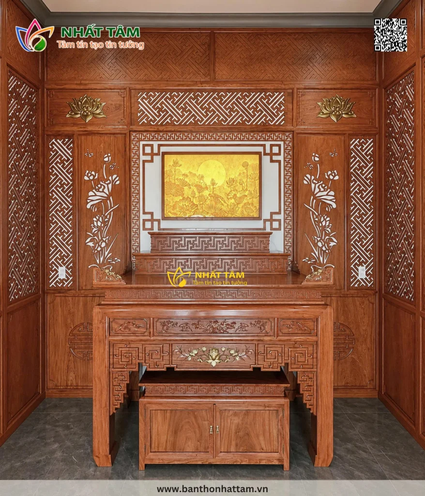 Nên chọn bàn thờ gia tiên bằng gỗ gì?